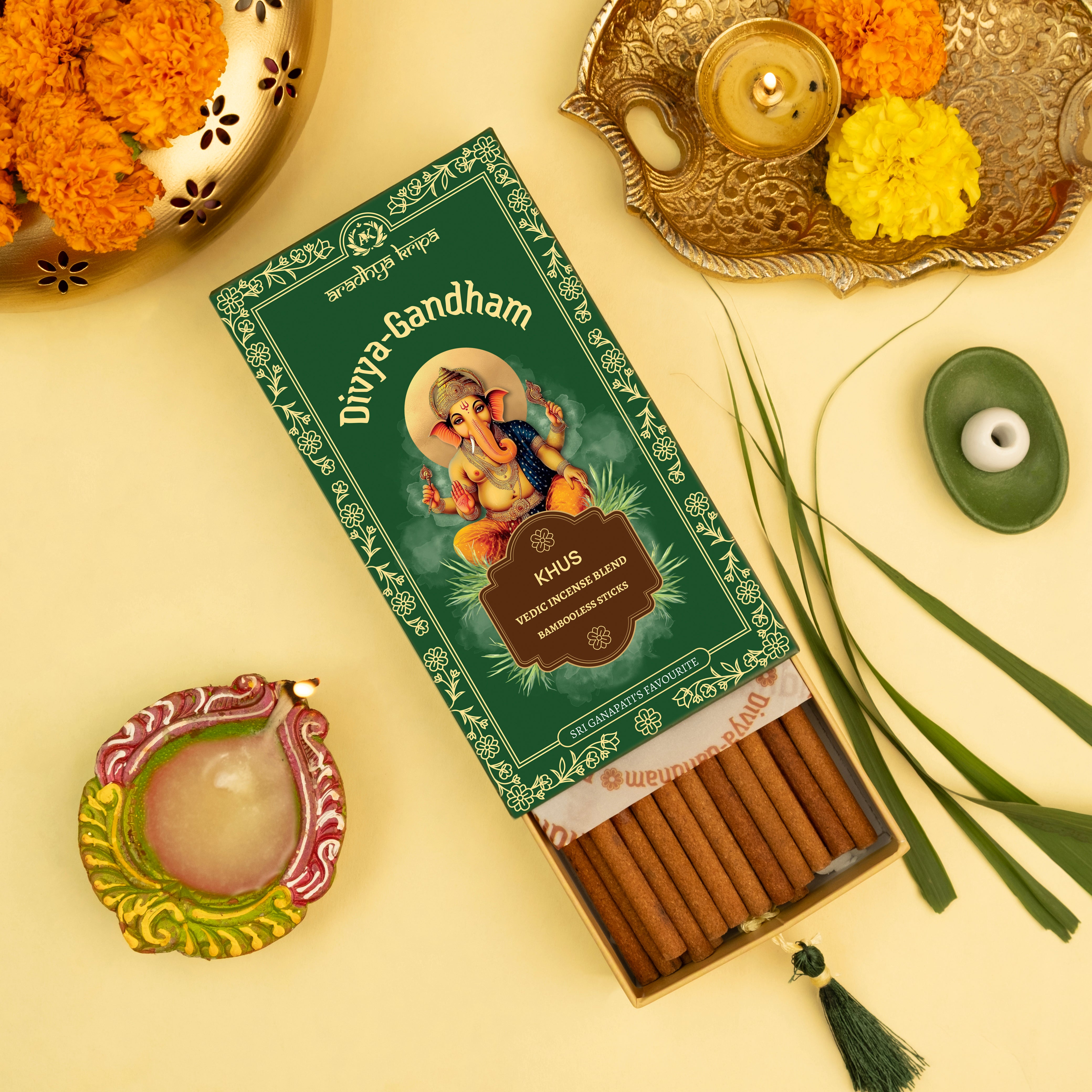 Vedic Incense (Dhoop) Sticks -  Khus | Vetiver