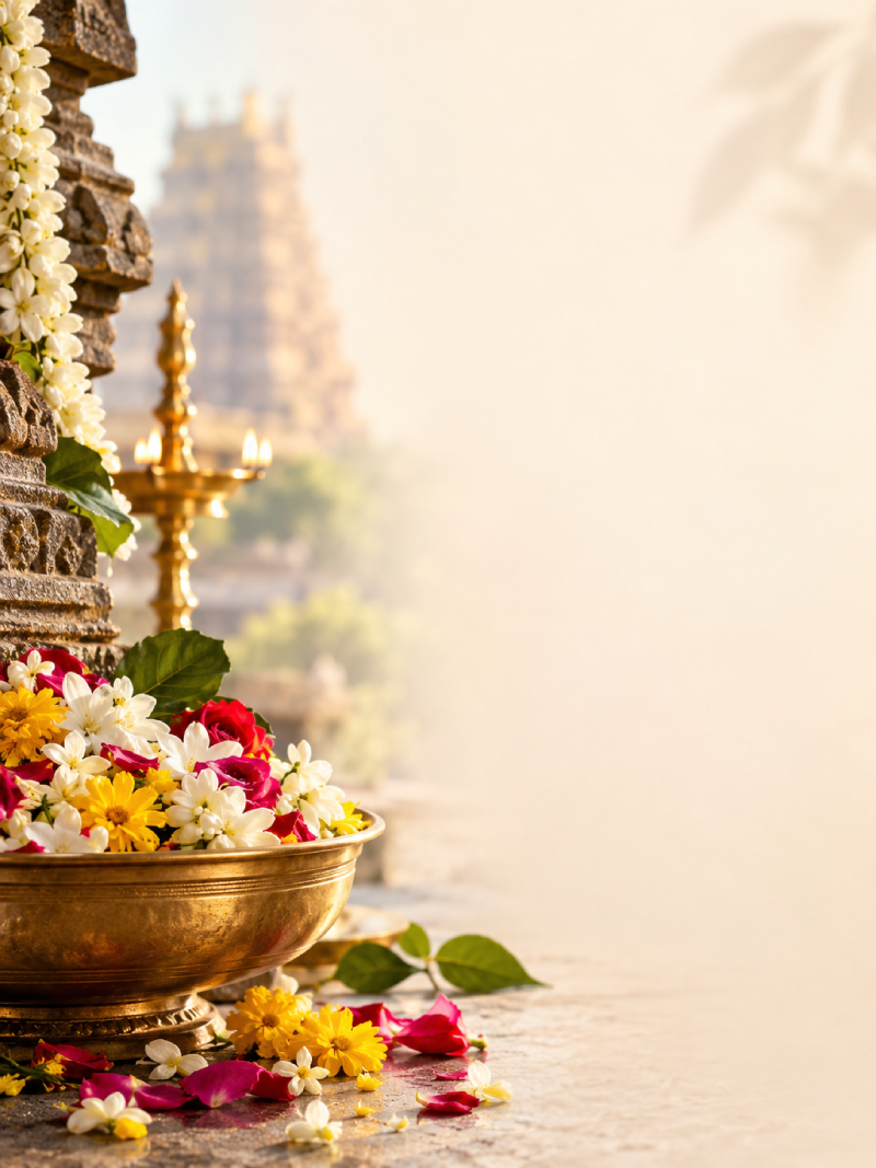 Temple flower recycling work