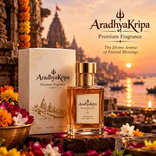 AradhyaKripa premium fragrance product photography